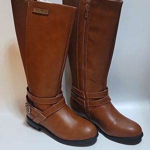 Nautica Girls Youth Knee High Fashion Riding Boots  Everes  Cognac Size1